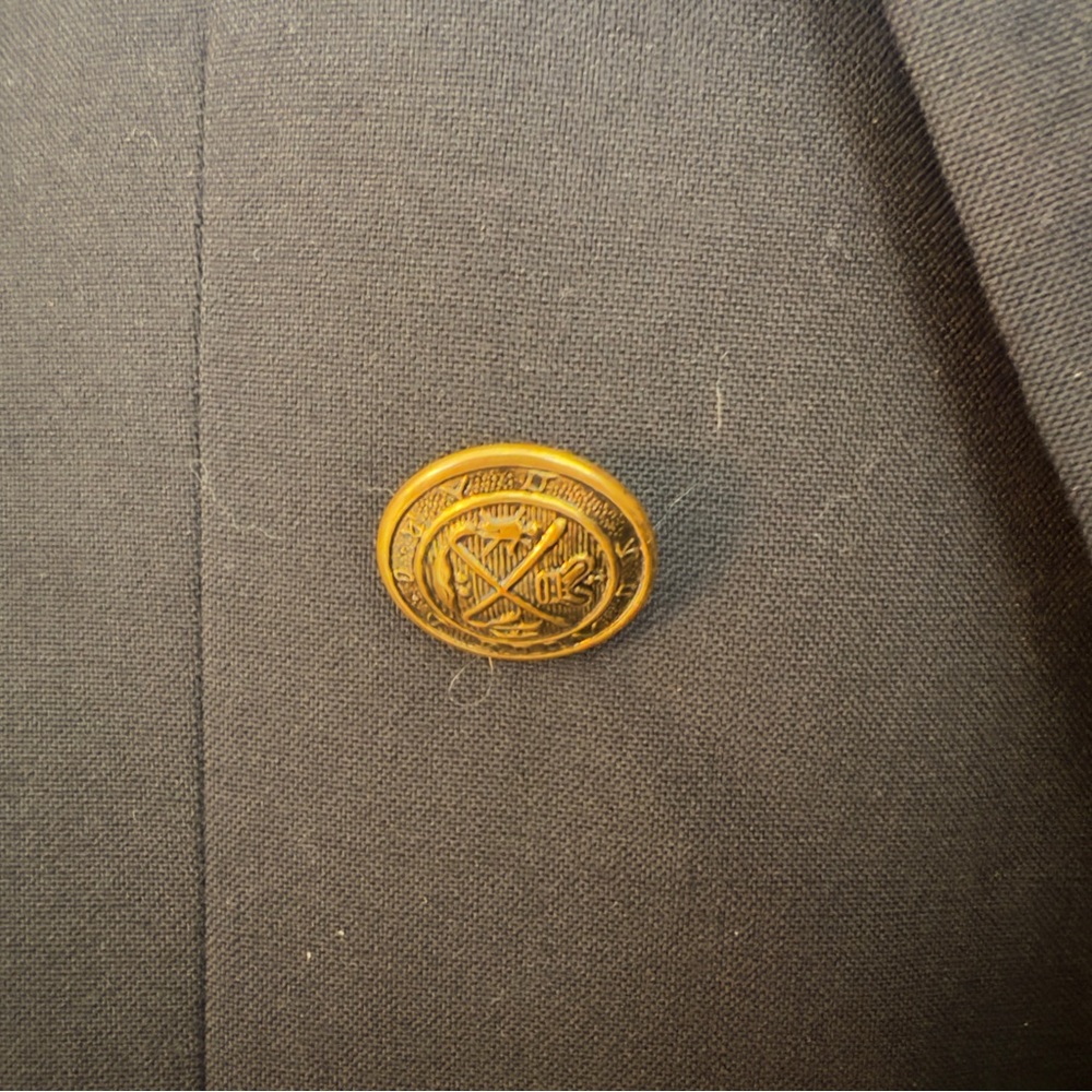 Vintage Perry Ellis Double-Breasted Navy Blazer 40R - Picture 2 of 9